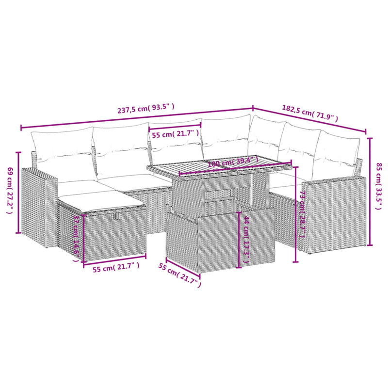 Vidaxl Garden Sofa Set