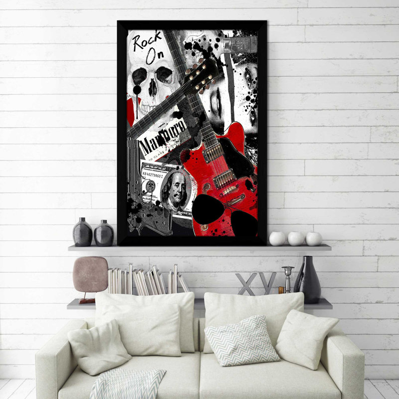 Rock On With Love (Vertical) par By Jodi - impression, H 49,5 po x l 33,5 po x P 1 po, Cadre noir