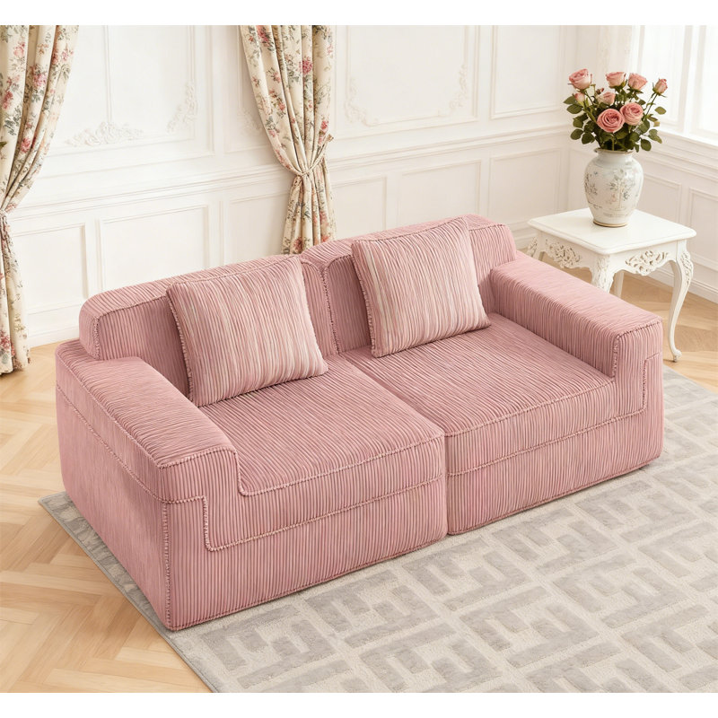 Canapé modulaire à 2 places sans os, Rose