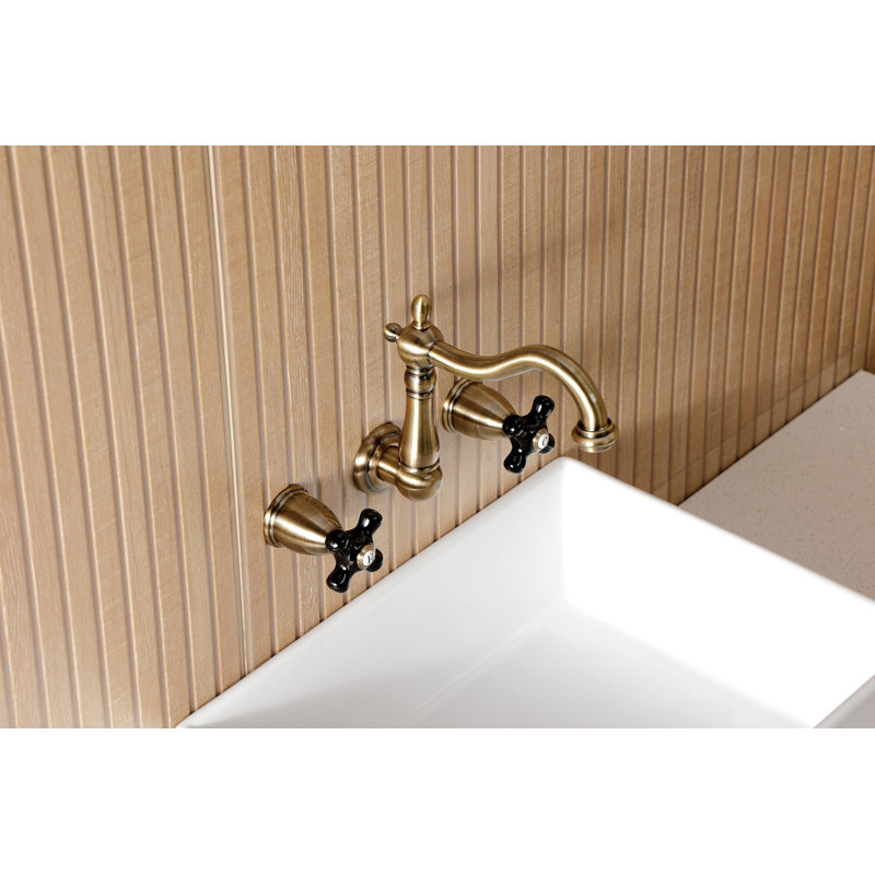 Kingston Brass Duchess Two-Handle Wall Mount Bathroom Faucet, Antique Brass