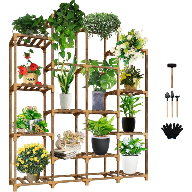 Tablette haute pour plusieurs plantes d'intérieur et d'extérieur 14 niveaux 16 supports à casseroles