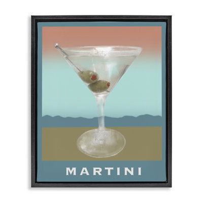 Cadre flottant Martini sur tons doux, design par Matthew Piotrowicz