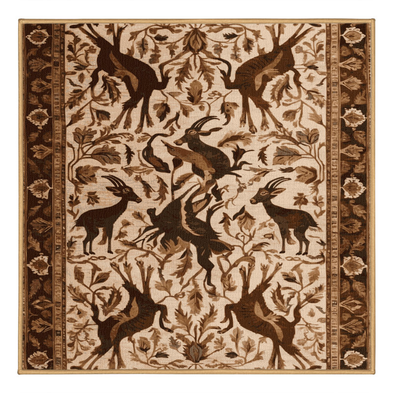 Tapis brun lavable à la machine, Carré 5 pi