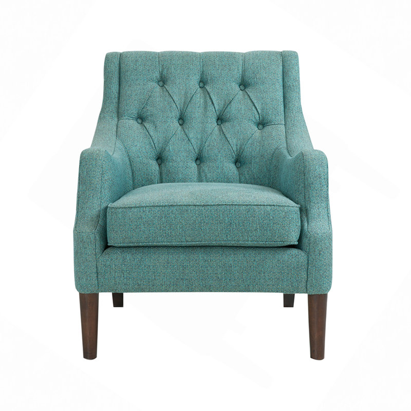 Button Tufted Accent Chair, Teal