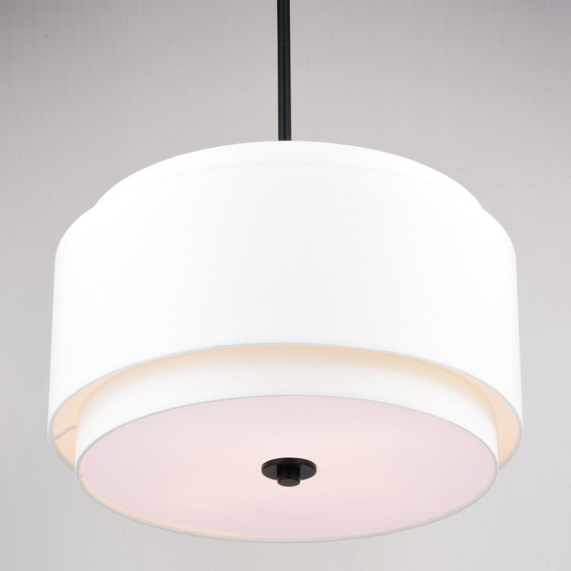 Amia 4-Light Metal Drum Chandelier, Black
