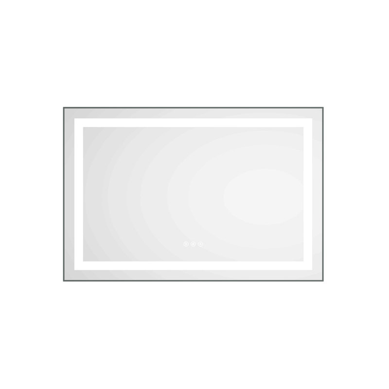 LED Bathroom Mirror with Front-lit, 3 Colors Temperature & Dimmable Light, 24" x 36", Clear