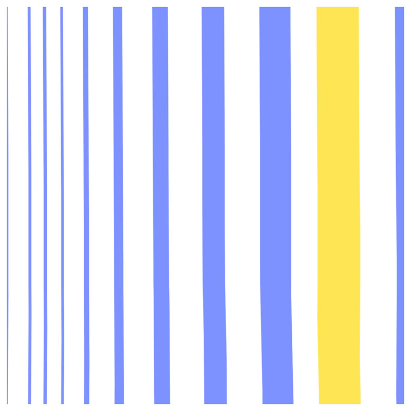Couvertures à rayures bleues et jaunes, L 60 po x H 80 po