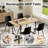 Rectangular Wood Top Double Pedestal Dining Set-1810068078-1810495709