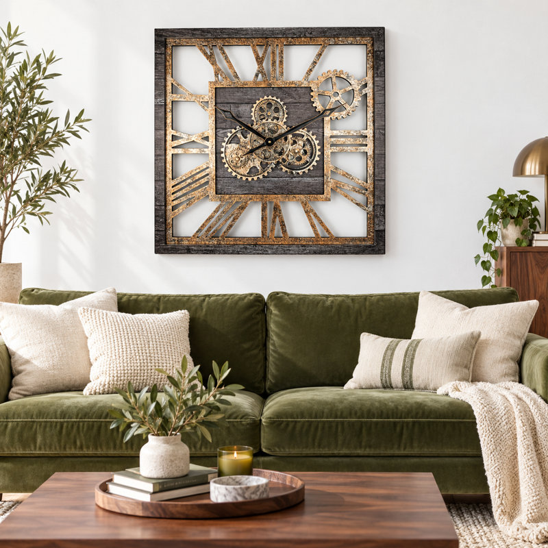 Solid Wood Wall Clock, Carbon Grey
