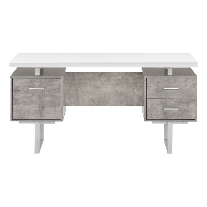Bureau d'ordinateur, Gris / Blanc