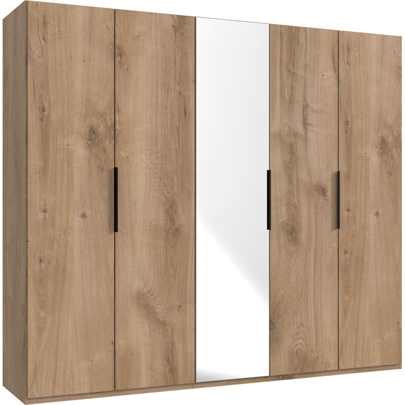 Guardino 5 Door Wardrobe, Plank Oak, 216cm H x 250cm W x 58cm D