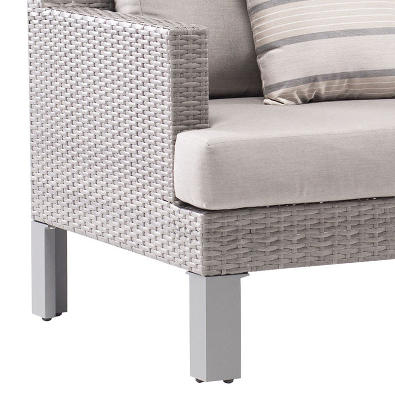 Chaise de patio avec coussins Sunbrella angelline Montecito, gris
