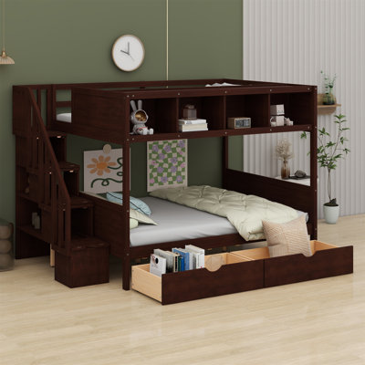 Jamise Kids Twin Over Full Bunk Bed with Drawers