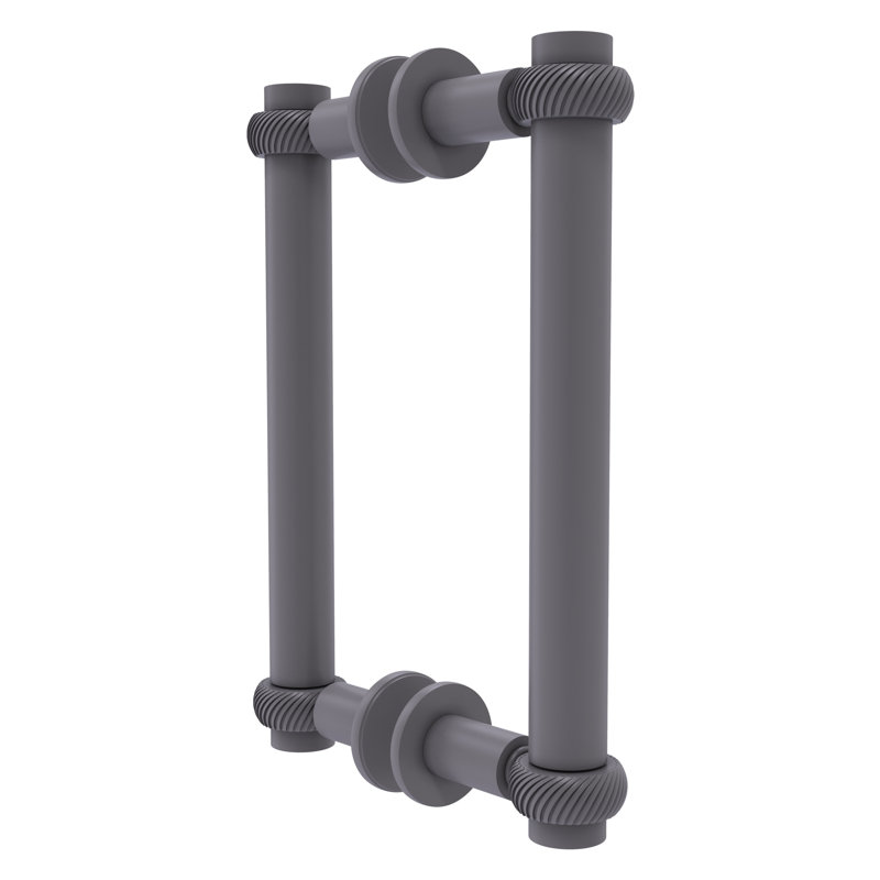 Polished Nickel Twisted Accent Back-to-Back Shower Door Pull