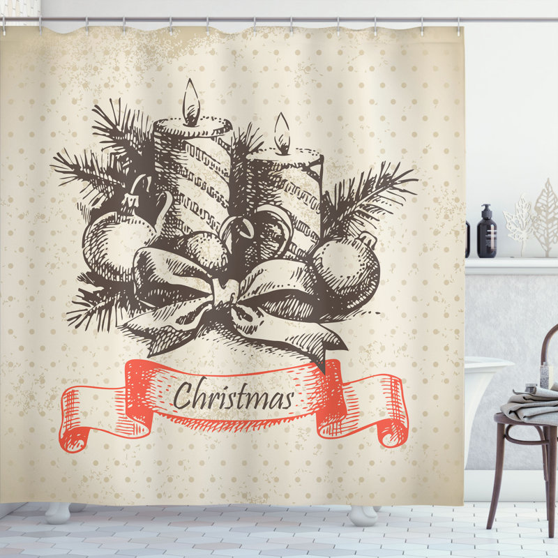 Shower Curtain with Hooks Included, 70" H x 69" W