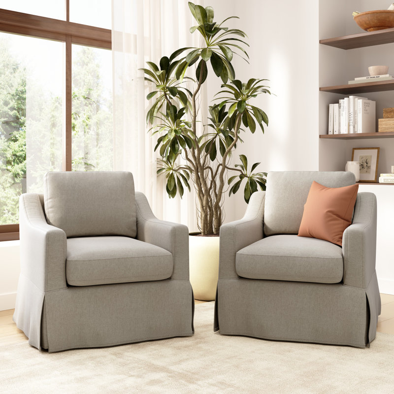 Fauteuil d'appoint pivotant en polyester, Sable
