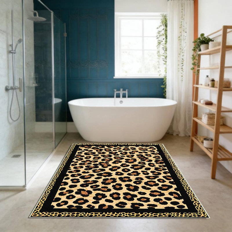 Leopard Print Area Rug, Soft And Lightweight, Suitable For All Seasons, Easy To Maintain And Easy To Clean, Machine Washable Carpet Floor Mat, Suitable For Living Room, Bedroom, Dining Room, Balcony, Patio, Room Decor, Home Decor, Outdoor Decor