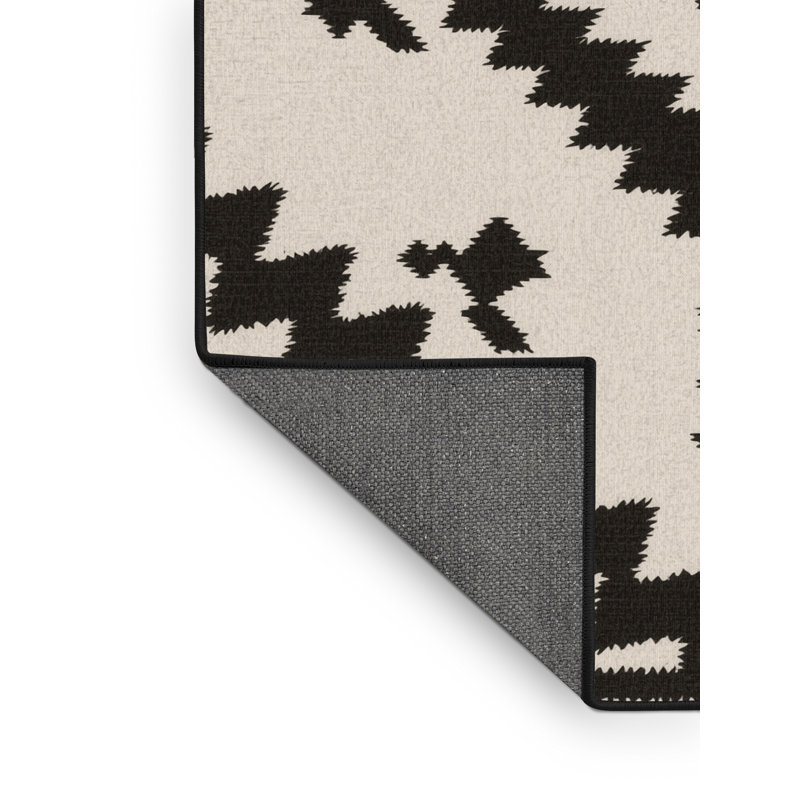 Tapis beige moelleux moelleux à motif géométrique rustique Eichhorn, 3 X 5