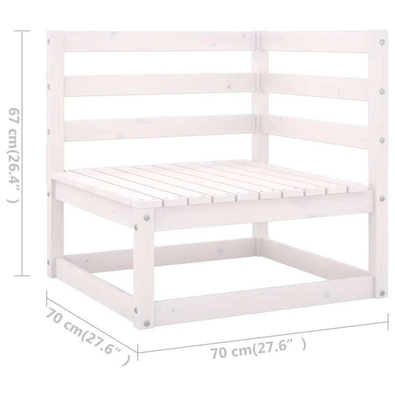 Dympha Solid Wood 6 - Person Seating Group, White