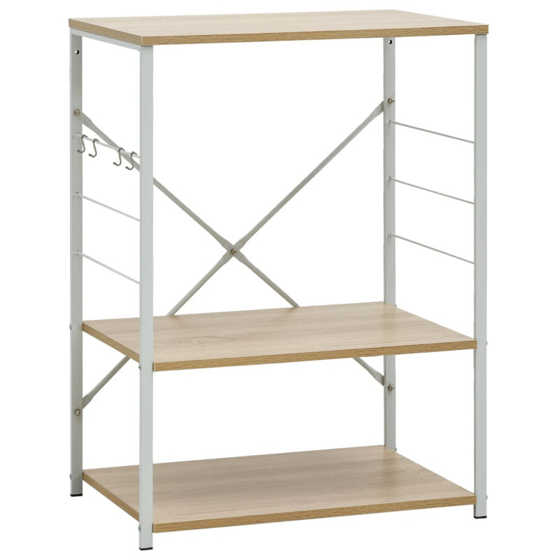 Microwave Cabinet Engineered Wood, White/Oak