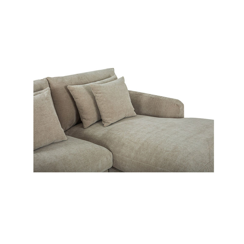 Berga Chaise Sectional, Right Hand Facing, Pebble Polyester