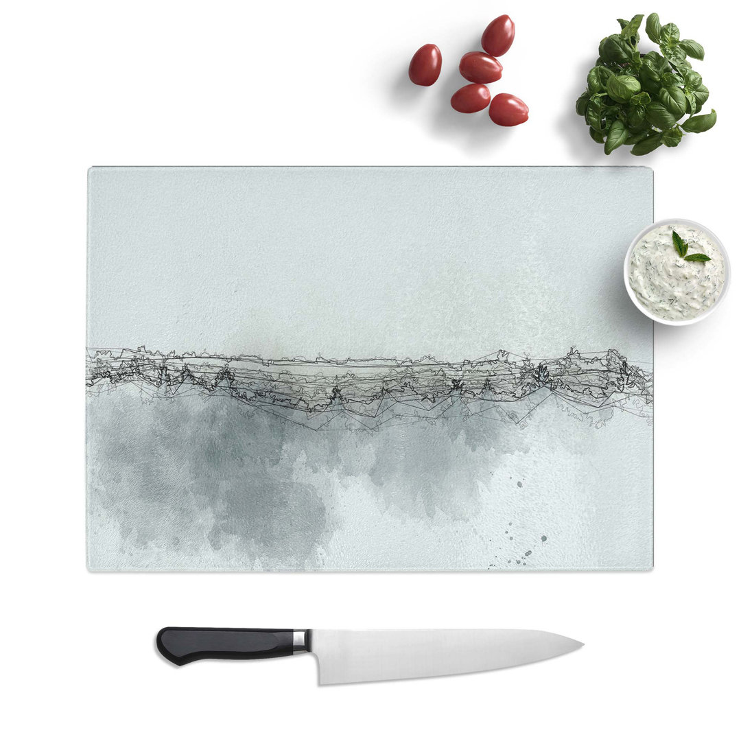Glass Misty Forest in France in Abstract Chopping Board