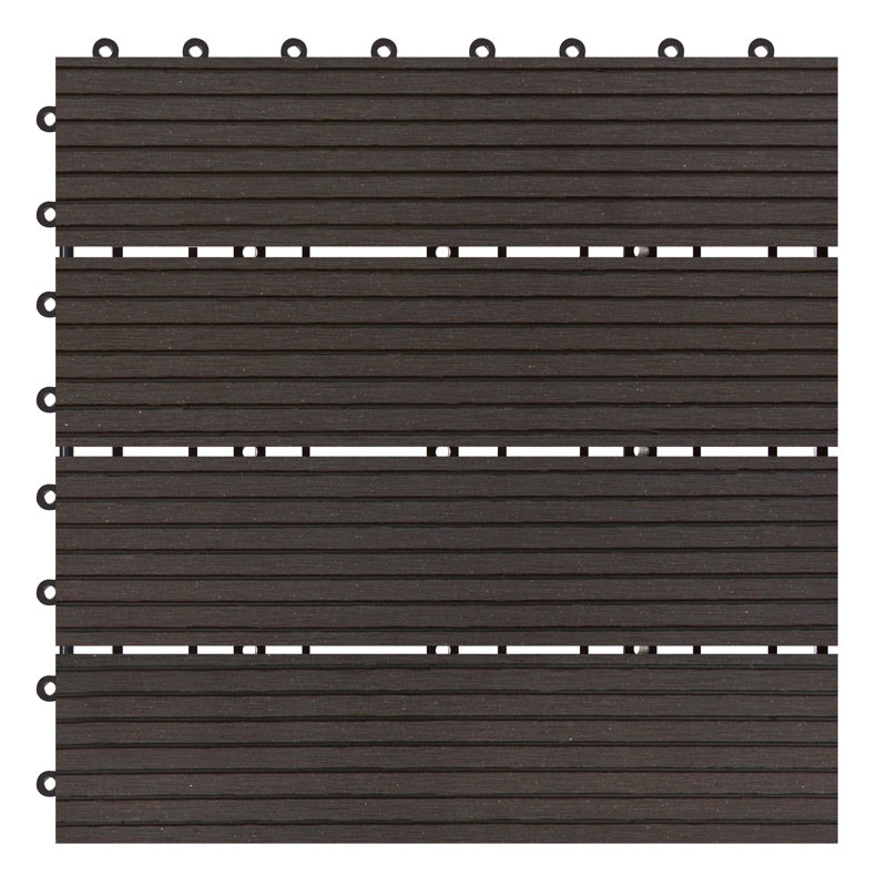 Carrelage de terrasse en bambou et en bois noir 12 po x 12 po naturesort