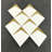 3" x 4" Thassos White and Gold Metal Chevron Novelty Mosaic Wall Tile