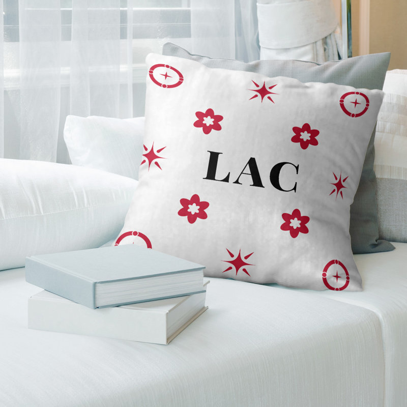 Coussin en coton Los Angeles, Los Angeles - rouge / blanc, 26 pouces x 26 pouces