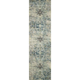 Stratton Oriental Power Loom Area Rug in Brown/Navy
