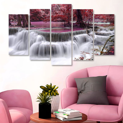 Superbe ensemble d'art mural décoratif en bois aggloméré 5 pièces, 39,4 x 23,6 pouces | 100% panneau de fibres à densité moyenne avec une épaisseur de 0,1 pouce, impression numérique UV | Parfait pour le salon, la chambre à coucher et le bureau, avec un design élégant et accrocheur