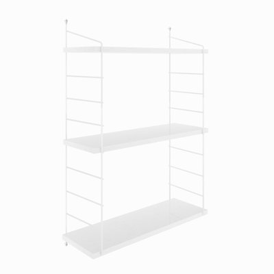 Tablette murale moderne avec support en métal, 28,3 po x 33,5 po x 7,9 po | 100% panneau de particules enduit de mélamine, épaisseur: 0,7 pouce | Nombreuses tablettes murales assemblées | Parfait pour la décoration industrielle et contemporaine