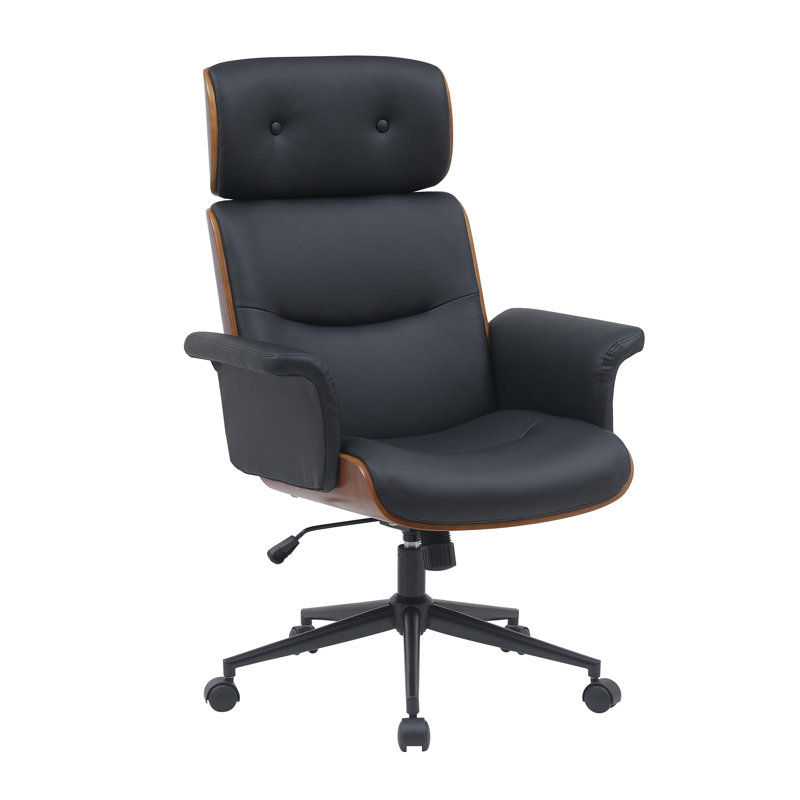 Fauteuil de direction en similicuir Dessalines, Noir, noir, noir, noir