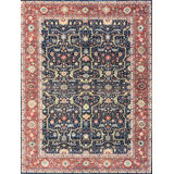 Hand Knotted Wool Oriental Area Rug in Black/Green/Brown