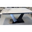 Lumia Extendable Dining Table – White Marble-Effect Sintered Stone Top with Matte Black, Gold & Silver Base-1798284008