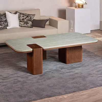 Table basse en marbre crème de style rétro