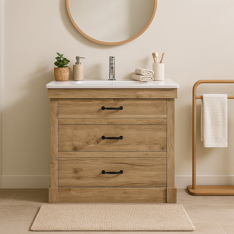 47mm Single Bathroom Vanity with Undermount Ceramic Basin, 91.5 cm