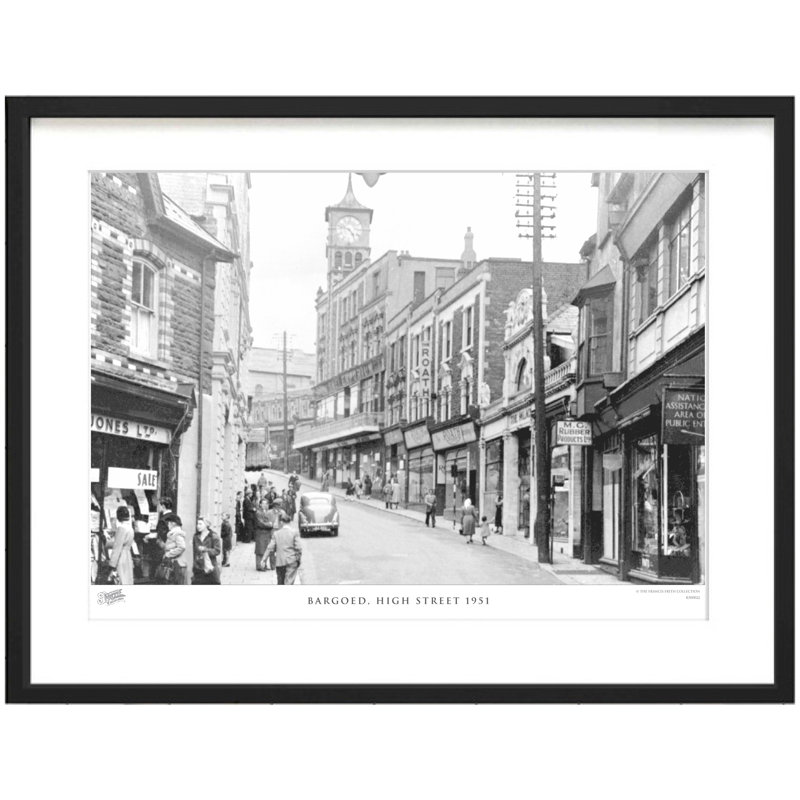 Bargoed, High Street 1951 by Francis Frith - Single Picture Frame Print, 45cm H x 60cm W x 2.3cm D