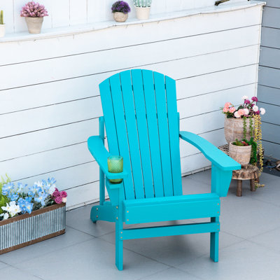 Chaise bleu ciel avec porte-gobelet et protection contre les intempéries pour patio, pelouse, terrasse, jardin, cour arrière, foyer extérieur