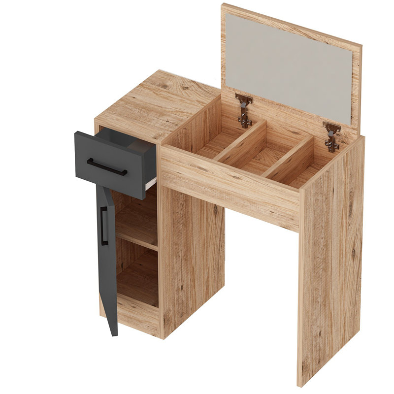 Meuble-lavabo 30 po Maddox avec détails anthracite, Pin de l'Atlantique / gris anthracite
