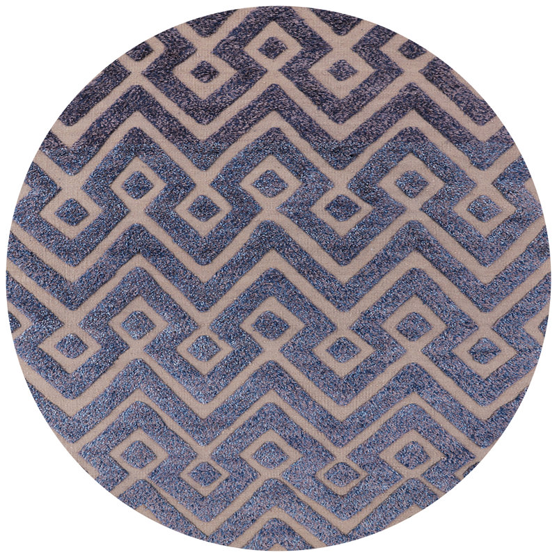 Tapis floral beige / bleu / mauve Leman, Rond 4 pi