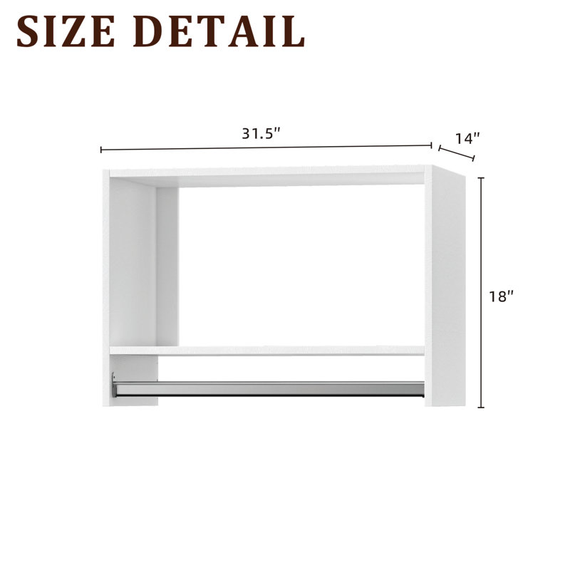 31.5" W Modular Closet System Tall Hanging Unit, 31.5" Wide