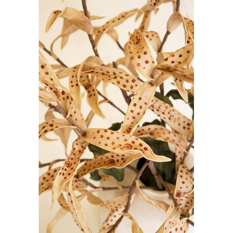  Multi Beige Green Faux Floral Stem – 36" Tall Botanical Accent, Set of 6
