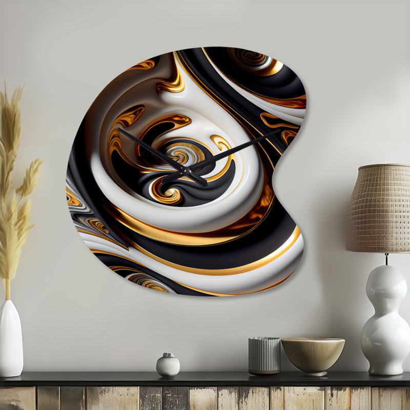 Horloge murale en forme de spirale abstraite de Marcano, Petit