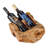 Aristides 2 Bottle Solid Wood Tabletop Wine Bottle Rack in Natural