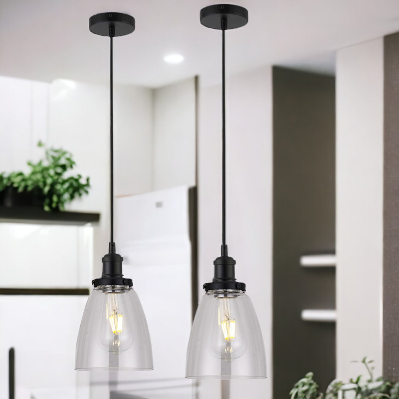 Margarita 1 - Light Single Pendant, Clear, Black Nickel