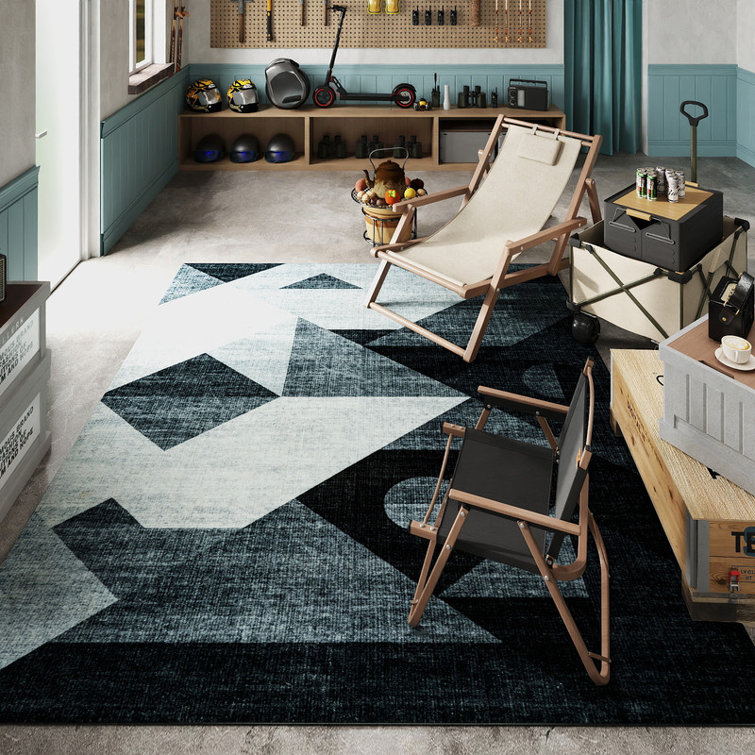 Tapis antidérapant lavable à motif géométrique abstrait