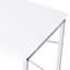 Bureau rectangulaire blanc avec structure tubulaire en métal et surface en placage barre transversale moderne 48,17 po Largeur