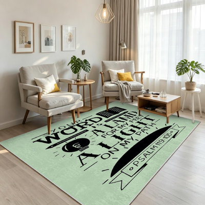 Tapis transparent clair lavable à la machine avec lettrage pour nouveau tapis