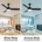 48''-3 Blades Smart Ceiling Fan With LED Light, Remote Control, Works With Alex And Tuya App-798565888